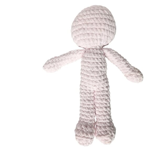 Handmade Pink Crochet Stuffed Doll Plush Toy 15.5" - Picture 1 of 2